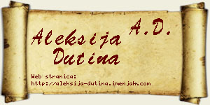 Aleksija Dutina vizit kartica